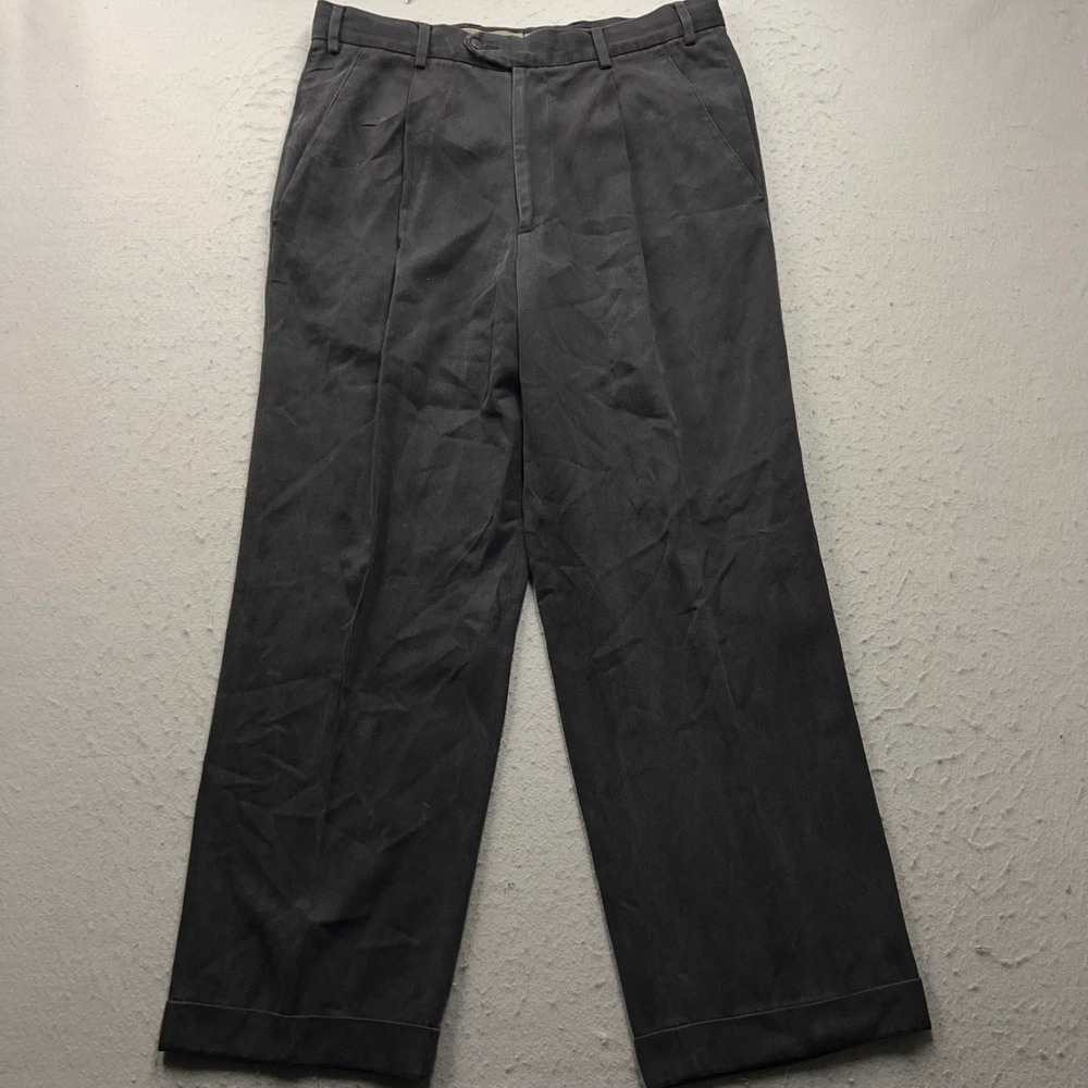 Ermenegildo Zegna Pleated Cuffed Trousers Mens 50 IT 34 Waist Italy Luxury